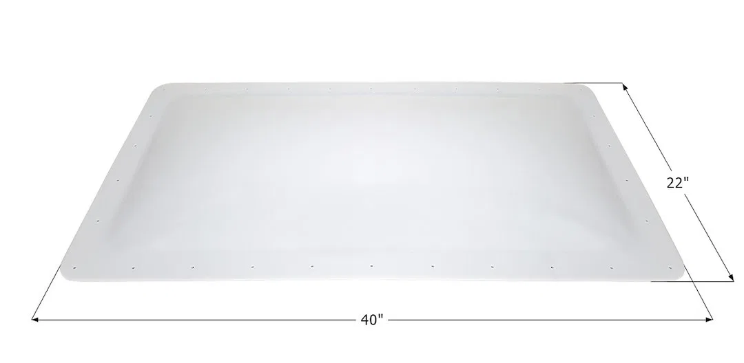 14332 – ICON Skylight, 4 Inch High Bubble Type Dome Rectangular For 36 Inch Length x 18 Inch Width Opening 40 Inch Le...